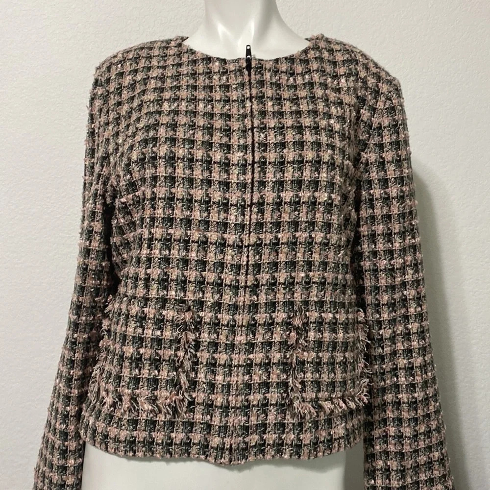 Cynthia Max Office Siren Coquette Tweed Jacket Size LP